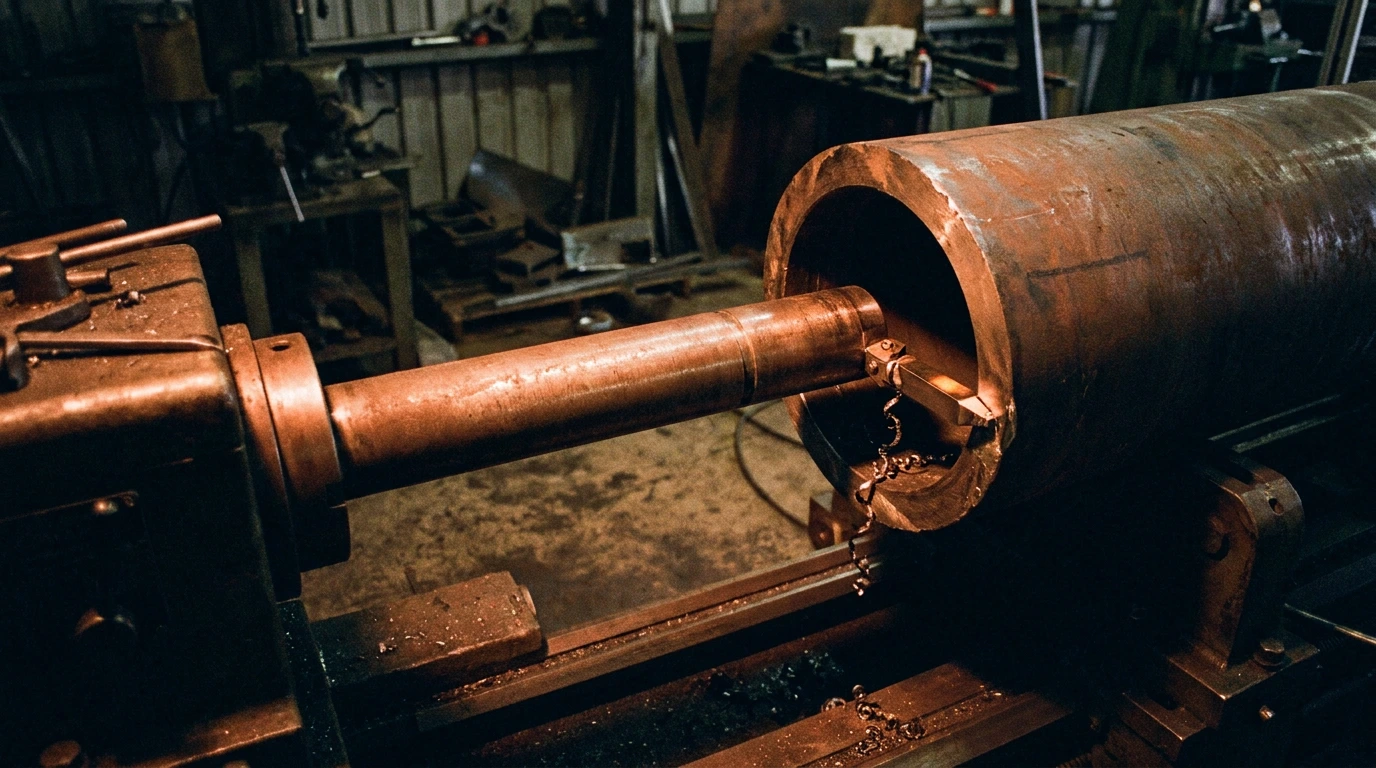 Boring bar mid-cut inside a large bore